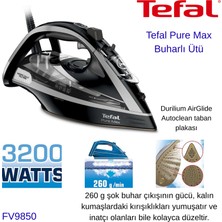 Tefal Siyah Pure Max 3200 W Buharlı Ütü + Dijital Mutfak Tartısı Hediye