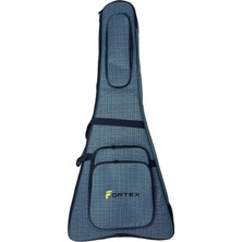 Fortex 450 Serisi V Kasa Profesyonel Elektro Gitar Çantası Açık Mavi