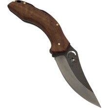 Göcen Ceviz Kabzeli Paslanmaz Çelik Ay Yıldız Sembollü Sırttan Kilitli Kamp Çakısı Kılıflı Erkekler Için Kişiselleştirilebilir Hediye