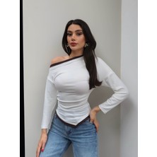 Esra Helvacı Düşük Omuz Çift Katmanlı Bluz