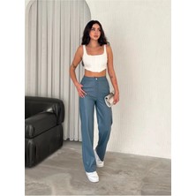 Win Moda Kadın Deri Pantolon Cepli /bol Paça Deri Pantolon /faux Leather Pants