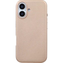 Casen iPhone 16 Uyumlu Vegan Deri Gizli Magsafe Kılıf Sarı Renk Premium Kamera Koruma Darbe Emici