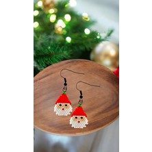 Seard Miyuki Boncuk El Yapımı Noel Baba Küpe Yılbaşı Christmas Noel 1