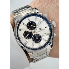 Momentus Orijinal Fonksiyonlu Beyaz Kadran Su Geçirmez Metal Kordon Erkek Kol Saati ILKSC248S-02SS