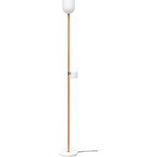 IKEA Meşe Ahşap Beyaz Meşe Dekoratif Yer ve Okuma Lambası 180 cm Lambader