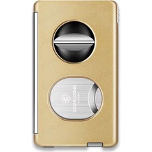 Cigarloong Çok Fonsiyonlu Metal Double Puro Kesici Delici ve Iğne Sarı