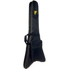 Fortex 300 Serisi V Kasa Elektro Gitar Çantası Siyah Türkiye Menşeli Dayanıklı Ürün