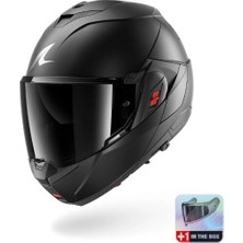 Shark Oxo Dark Shadow Mat Siyah Modüler Kask (Renkli Cam Hediyelidir)