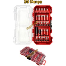 Depomega 39 Parça Vidalama Bits Uç Seti Mıknatıslı Özel Kutulu Somun Adaptörlü