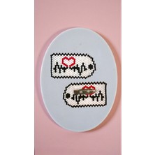 Seard Miyuki Boncuk El Yapımı Kalp Ritim Asker Künyesi Broş - Yaka Iğnesi