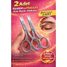 Sylar 2 Adet Paslanmaz Çelik Kaş Bıyık Makası Profesyonel Kaş Düzeltme Makası Hassas Uçlu Kaş Alma Makası