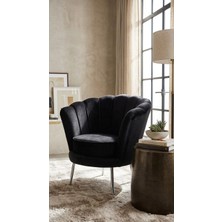 Carmen Mobilya Siyah Kadife Papatya Berjer