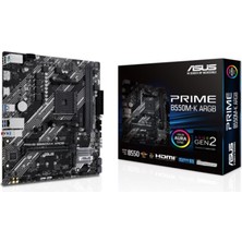 Sylar Asus Prıme B550M-K Argb Ddr4 5100MHZ 1xhdmı 1xdp 2xm.2 USB 3.2 Matx Am4 (Amd Am4 5000/4000 G/3000 Serisi Ile Uyumlu)