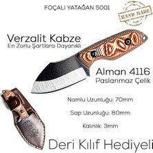 Foçalı 5001 Verzalit Yatağan El Yapımı 15CM Av Kamp Bıçağı