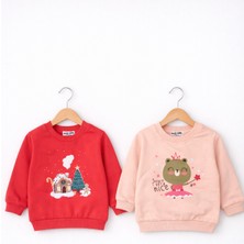 HelloBaby Kız Bebek Pamuklu Sweatshirt – Desenli Model