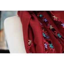 Muguetarts %100 El Emeği Iğne Oyalı Pembe Yemeni Örtü 95X95 cm