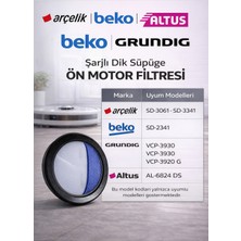 Öz Beyaz Eşya Arçelik SD-3061-SD-3061   Şarjlı Dik Süpüge Ön Motor Filitresi (Orjinal Yd.parça)