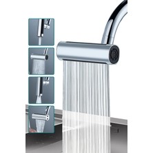 Mezigarc 4 Modlu 360 Derece Dönebilen Şelale Basınçlı Su Tasarruflu Musluk Başlığı Lavabo Batarya Fiskiye Ucu