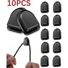 Shopwave Siyah Çok Amaçlı Yapışkanlı Kanca 10 Lu (5047)