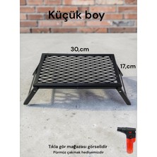 Campout Küçük Minik Ateş Üstü Izgara Demir Portatif Katlanır Kamp Piknik Pratik Izgara Hafif Çantalı