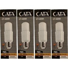 Cata CT-4091 4 Adet Özel Tasarım Silindir Şeklinde LED Ampul 8W 780LM Küçük Ama Yüksek Verimli Orijinal Ürün