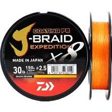 Daiwa Jbraid Expedition 8 Braid 150 mt Smash Orange 0.16MM Ip Misina