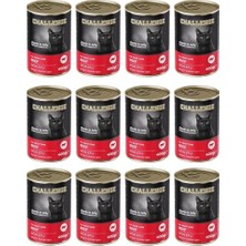 Challange Challenge 12'li Sığır Etli Kedi Yaş Mama 400 gr - Avantaj Paketi