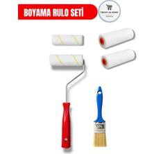 Trend Ak Home 10 cm Boyama Rulo Seti Mikrofiber + Sünger Yedekli No:1.5 Kestirme Fırçası Seti