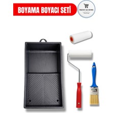 Trend Ak Home 10 cm Sünger Rulo Boya Seti Rulo Sapı + Yedek Sünger + Boya Tavası + No:1.5 Kestirme Fırçası