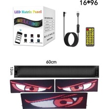 Epilons Esnek Katlanabilir Panel LED Cama Yapışır Uygulama Ile Dijital Tabela Kayar 60CM 16X96 LED