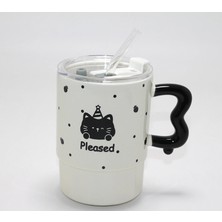 Epilons Sevimli Ayı Figürlü Pipetli Kapaklı Porselen Kupa Bardak