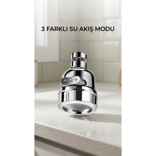 Epilons Döner Fonksiyonlu Krom Su Tasarruflu Musluk Başlığı Mutfak Evye Banyo Aparatı