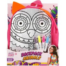 Epilons Pretty Pinky Boyanabilir Desenli Baykuş Sırt Çantası