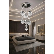 Aura Lighting Aura Lıghtıng 7 Top Krom Sarkıt 3 Renk LED Modern Salon/antre Avizesi (Beyaz Sarı Günışığı)