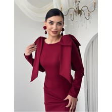 Nils Butik Sırt Dekolteli Düğme Detaylı Zarif Elbise