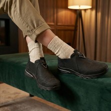 Çiğdem Kundura Palovit 028 - Hakiki Deri Yanları Lastikli Ortopedik Kadın Günlük Ayakkabı - Siyah - 40