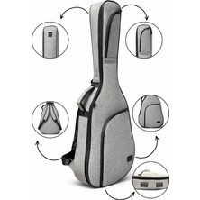 Erga Müzik Soft Case Gri Keten Klasik Gitar Kılıfı Taşıma Çantası