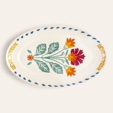 Zsa Zsa Zsu Luohu Porselen Oval Tabak 31x18 Cm Renkli