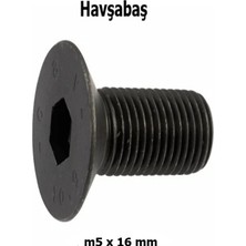 Venoa M5X16 mm Havşabaş Imbus Civata 10.9 Kalite Siyah DIN7991 Alyan Vida – 30 Adet