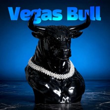 The Shogun Vegas Bull Pırlanta Kolyeli Lüks Dekoratif Boğa Figürü