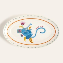 Zsa Zsa Zsu Luohu Porselen Oval Tabak 25x15 Cm Renkli
