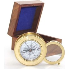 Epilons Ahşap Kutulu Pirinç Mercekli Pusula Model 2