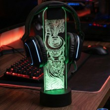 Rgb Gamer Oyuncu Kulaklık Standı Araba Turbo  Desenli Kulaklık Tutucu