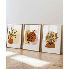 Des Vu Print Boho 3'lü Çerçevesiz Poster Seti, Boho Modern Temalı Çerçevesiz Poster