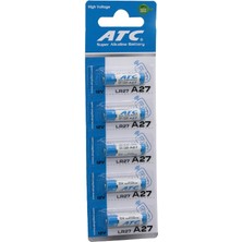 Elizmoda Atc Super Alkaline Battery A27 - 27A LR27 Araç - Oto Kumanda Pili 12V 5li Kart (5067)