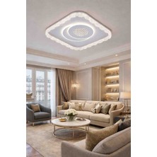 Lunox Avize Halosquare Modern Kare LED Tavan Avizesi – Dekoratif Salon Oturma Odası Plafonyer Aydınlatma