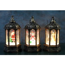 Elizmoda Yılbaşı Temalı Işıklı Kar Küresi Siyah Tasarım