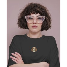 Muhtar Store Cavalier King Charles Köpek Baskılı Kadın Oversize Tişört – Minimal Cavalier Tasarım