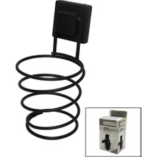 Elizmoda Siyah - Metal Fönlük Fön Makine Askısı Kare Macun YAPIŞKANLI10X11X15CM (5067)