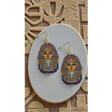 Seard Miyuki Boncuk El Yapımı Kleopatra Mısır Firavun Küpe 5